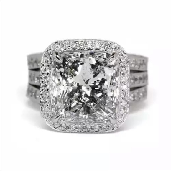 New 925 Silver Anniversary Beautiful Diamond Ring - Picture 3 of 3